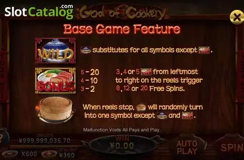 Features. God of Cookery (CQ9Gaming) slot