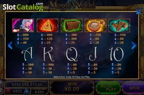 Paytable. Magic World (CQ9Gaming) slot