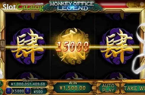 Win Screen. Monkey Office Legend slot