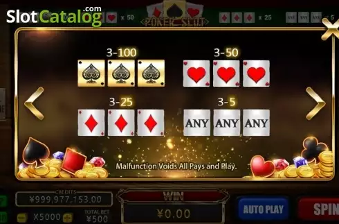 Paytable. Poker Slot slot