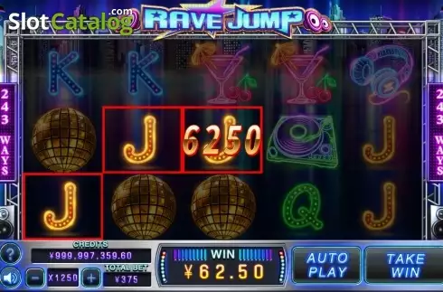 Win Screen. Rave Jump slot