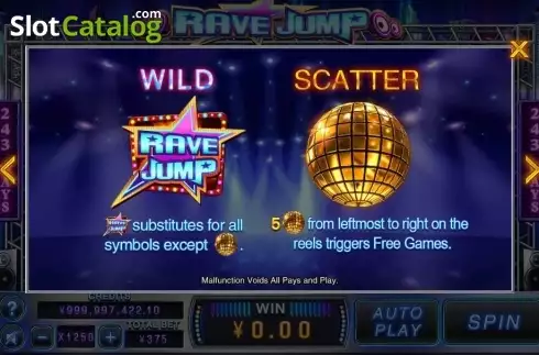 Wild & Scatter. Rave Jump slot