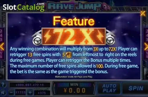 画面7. Rave Jump カジノスロット