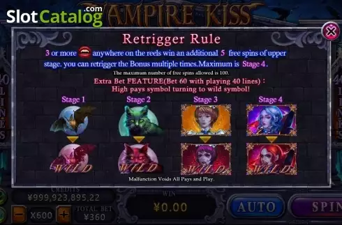 Ekran6. Vampire Kiss (CQ9Gaming) yuvası