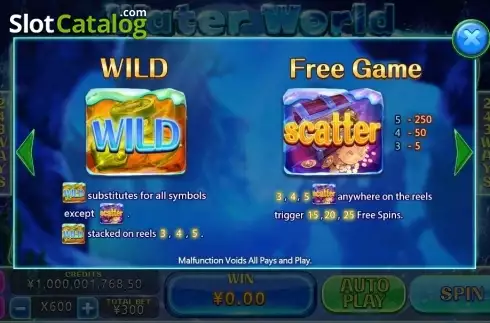 Wild & Scatter. Water World slot
