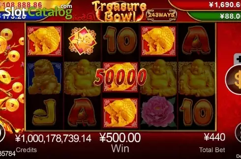 Win Screen. Treasure Bowl of Dragon Jackpot slot