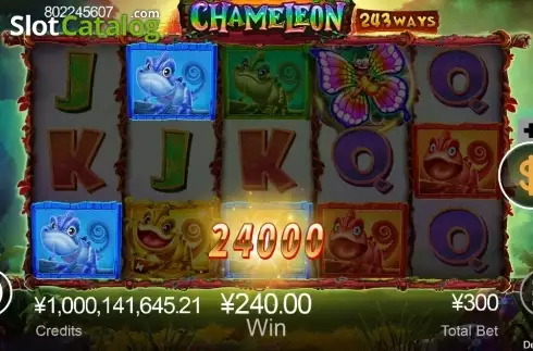 Win Screen. Chameleon slot