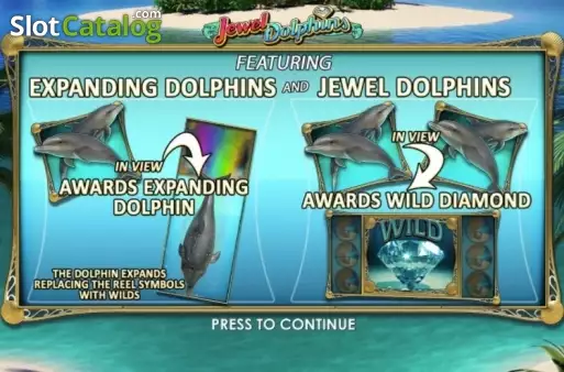 Start Screen. Jewel Dolphin slot