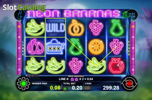 Bildschirm3. Neon Bananas slot