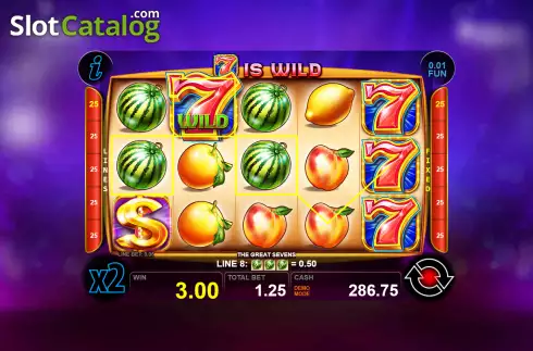 Win screen 2. The Great Sevens slot