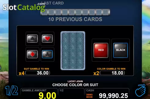 Risk / Gamble Double Up screen. Lucky John slot