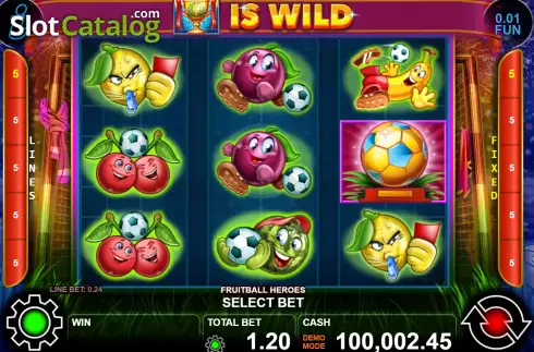 Game screen. Fruitball Heroes slot