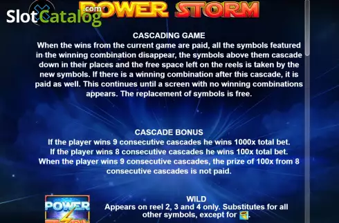Feature Screen. Power Storm slot