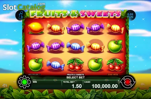 Game Screen. Fruits and Sweets slot