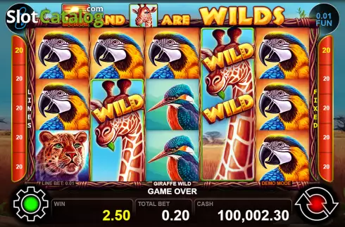 Win screen 2. Giraffe Wild slot