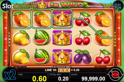 Win screen. 20 Fruitata Wins slot