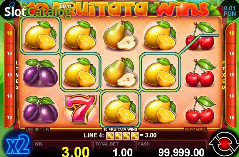Win screen. 10 Fruitata Wins slot