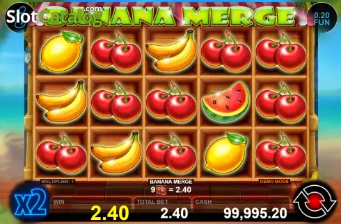 Win screen. Banana Merge slot