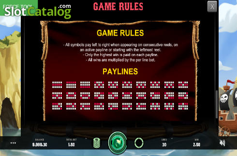 Game Rules. Caves and Treasures slot