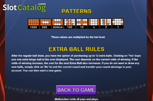 Pantalla6. Bingo Circus (Caleta Gaming) Tragamonedas 
