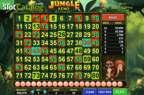 Bildschirm2. Jungle Keno slot