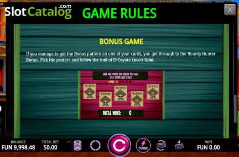 Bonus game screen. Saga Loca slot