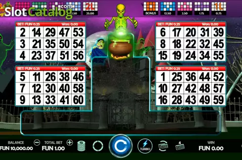 Game screen. Bingo Halloween slot