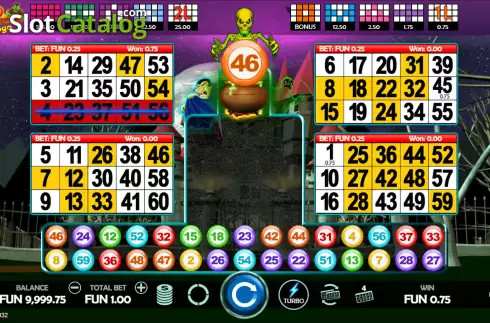 Win screen. Bingo Halloween slot