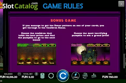 Bonus game screen 2. Bingo Halloween slot