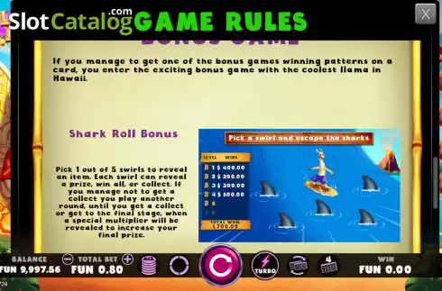 Bonus game screen 2. Billion Llama slot