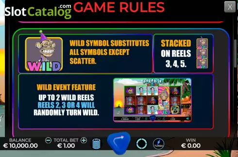 Feature Screen. Paradise Trippies slot