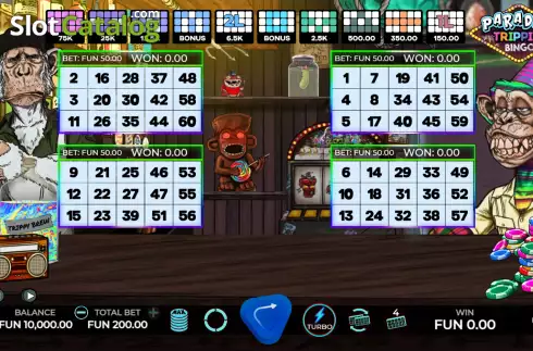 Game screen. Paradise Trippies Bingo slot