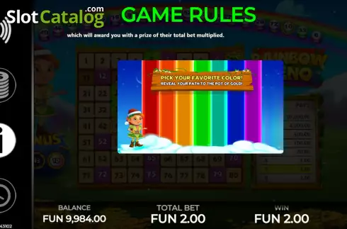 Captura de tela9. Rainbow Keno slot