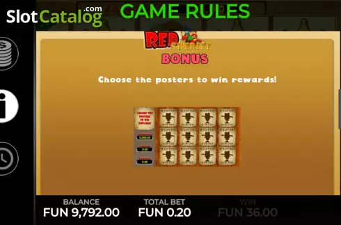 Bonus game screen. Red Sheriff slot