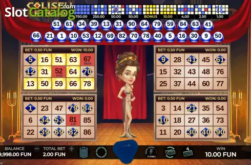 Win screen. Coliseu Bingo slot
