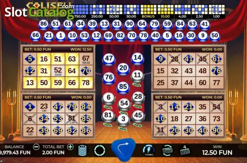 Win screen 2. Coliseu Bingo slot