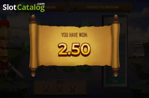 Win Bonus Game screen. Coliseu Bingo slot