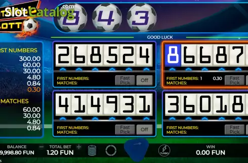 Game screen 2. Football Lotto slot