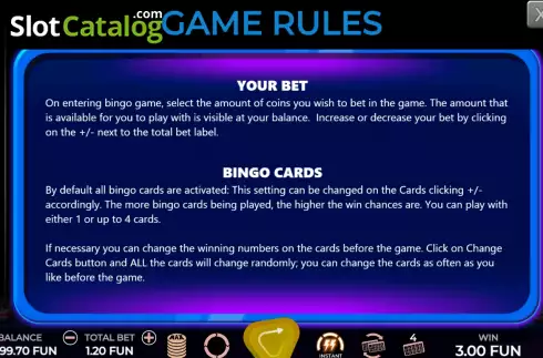 Game Rules screen 2. Piggy Show Bingo slot