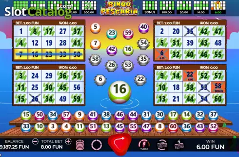 Win screen. Bingo Pescaria slot