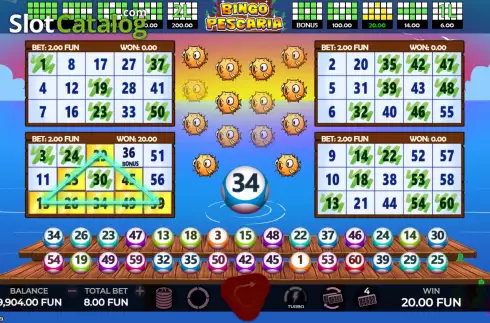 Win screen 2. Bingo Pescaria slot