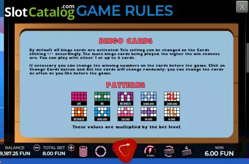 Game Rules screen 2. Bingo Pescaria slot