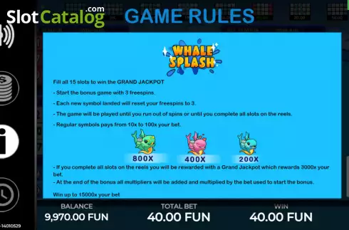 Free Game screen. @Whale Bingo slot