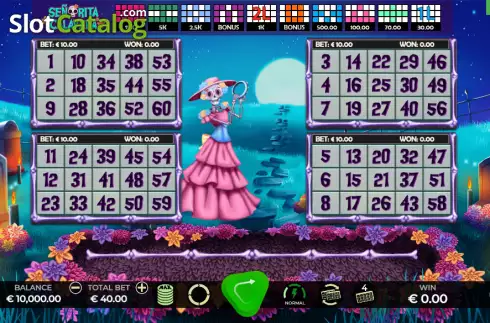 Game screen. Señorita Cavalera slot