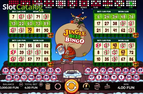 Win screen. Jingle Bell Bingo slot