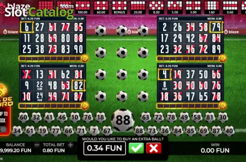 Win screen. Blaze Futebol Bingo slot