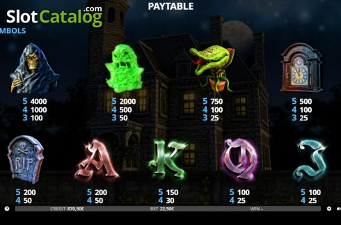 Paytable 1. Ghost Quest slot