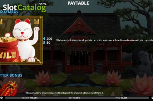 Paytable 2. Cats Fortune slot