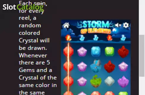 Bildschirm5. Storm of Elements slot