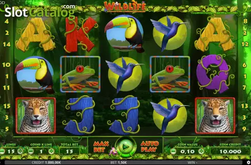 Game Screen. Wildlife slot